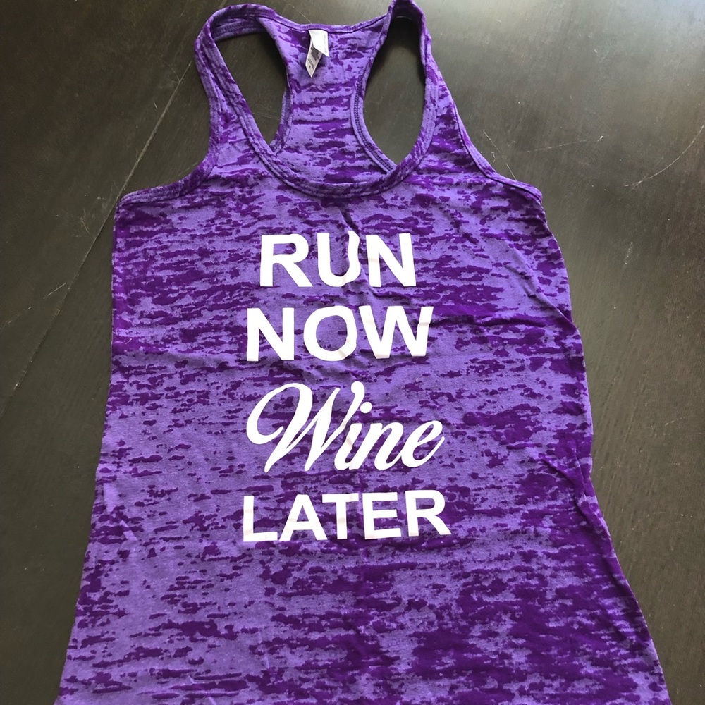 Workout Tank Run now wine later